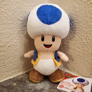 Plush - Toad, Blue 8-inch (NEW) - Super Mario - Nintendo